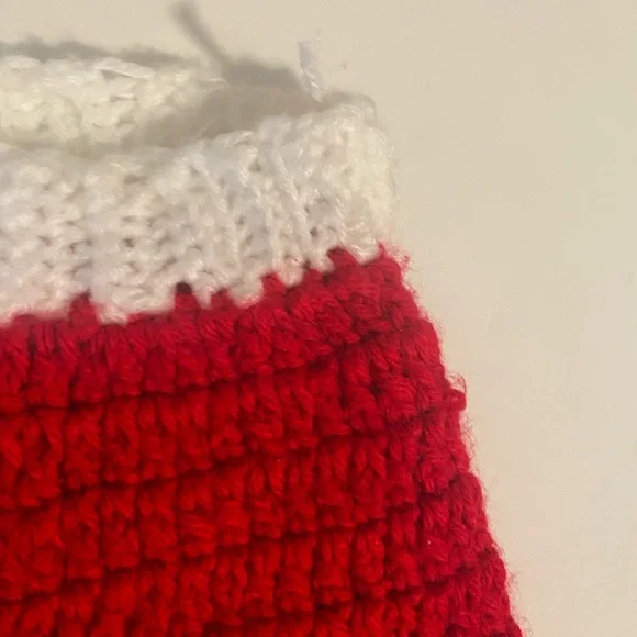 Handmade Red Crochet Shorts with White Trim - Picture 4 of 5